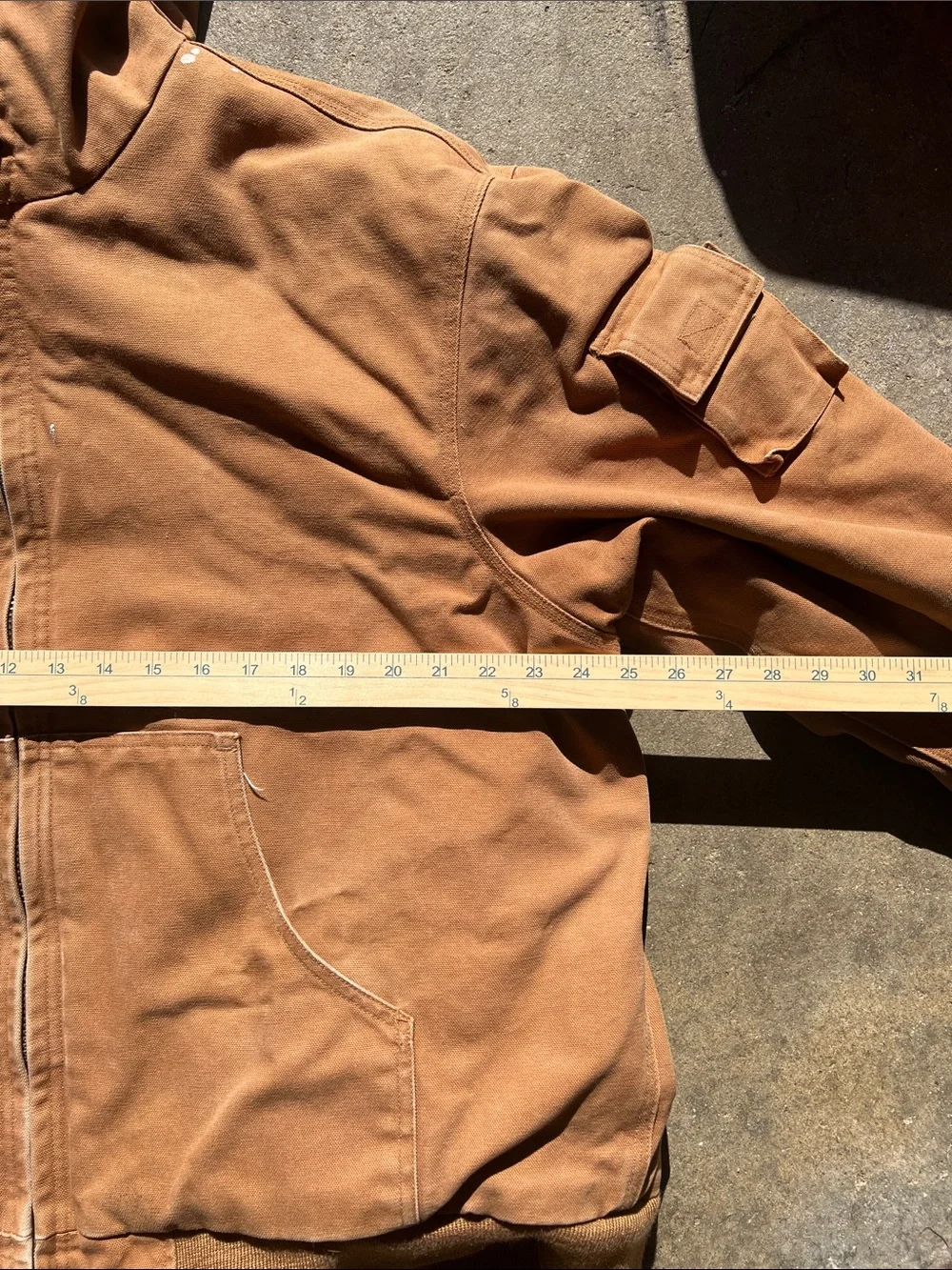 Men's Brown Hooded Work Jacket - Heavy-Duty Zip Front